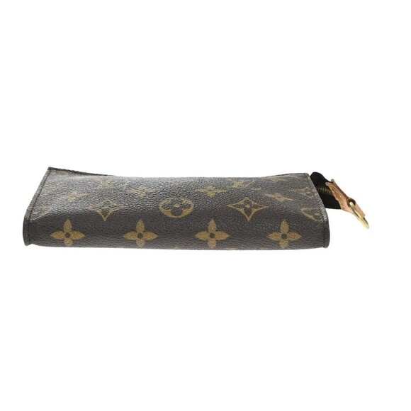 LOUIS VUITTON LV Logo Bucket PM Pouch Bag Monogram Leather Brown Gold 05EE827 - Picture 6 of 14